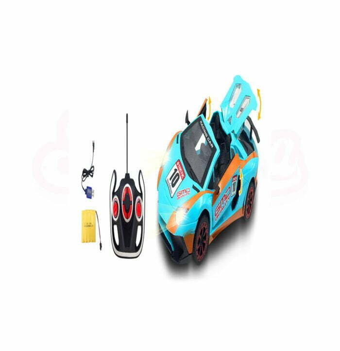 Sky blue racing car